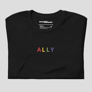 Ally T-Shirt – Minimalist Ally Tee, Unisex LGBTQ+ Ally Shirt, Subtle Inclusive Design, Political Protest Apparel, Soft Fit, Anti-Trump Gear