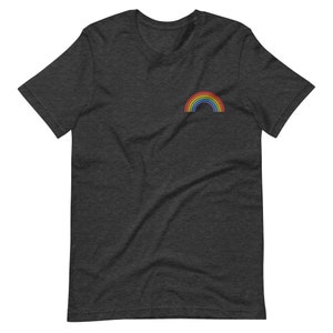 Embroidered Rainbow T-Shirt Pride Shirt LGBTQ Pride Gay Pride Shirt Pride Shirts Lesbian Pride Bi Pride March For The Movement image 3
