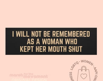 Feminist Bumper Magnet: Women's Rights Activist Car Decal