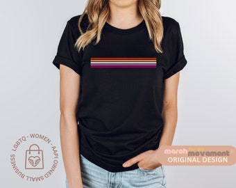 Lesbian Shirt | Lesbian Pride Shirt | Pride T Shirt | Subtle Pride Shirt | Lesbian Stripes Minimalist T Shirt | March For The Movement