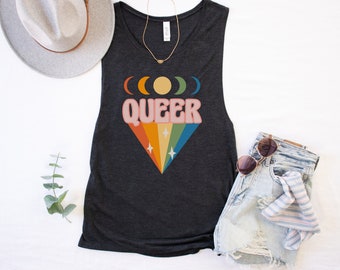 Queer Shirt | Women's Muscle Tank | LGBTQ Pride Shirt | Pride Tank Top | Queer Pride | Gay Pride | Lesbian Pride | Bi Pride