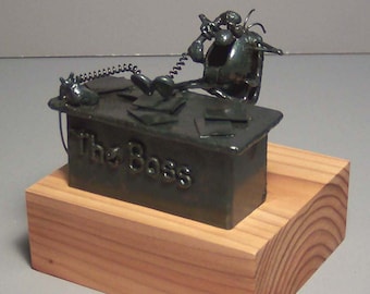 Boss at desk