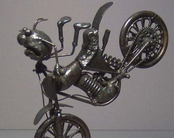 Dirt motorcycle, crashing