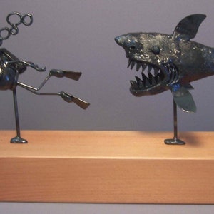 Scuba diver, chased by shark
