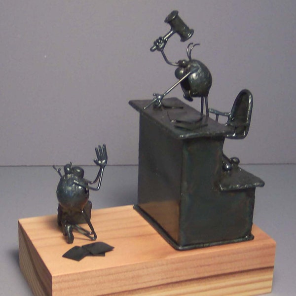 Lawyer judge scene, 2 flea