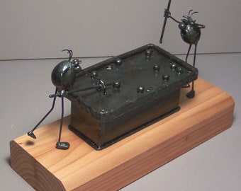 Pool table scene, 2 flea