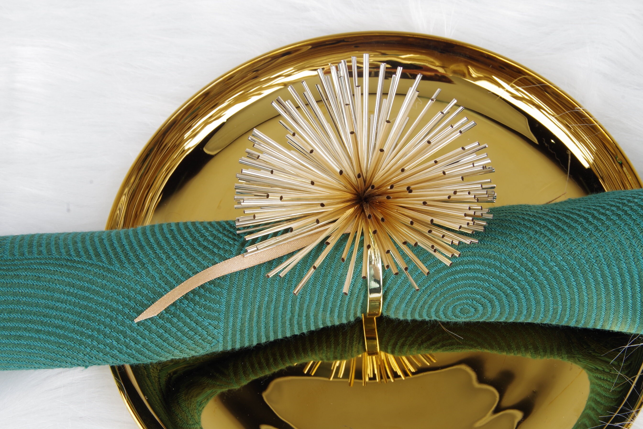 A pair of glitter Champagne Gold Napkin Rings Aritficial Etsy