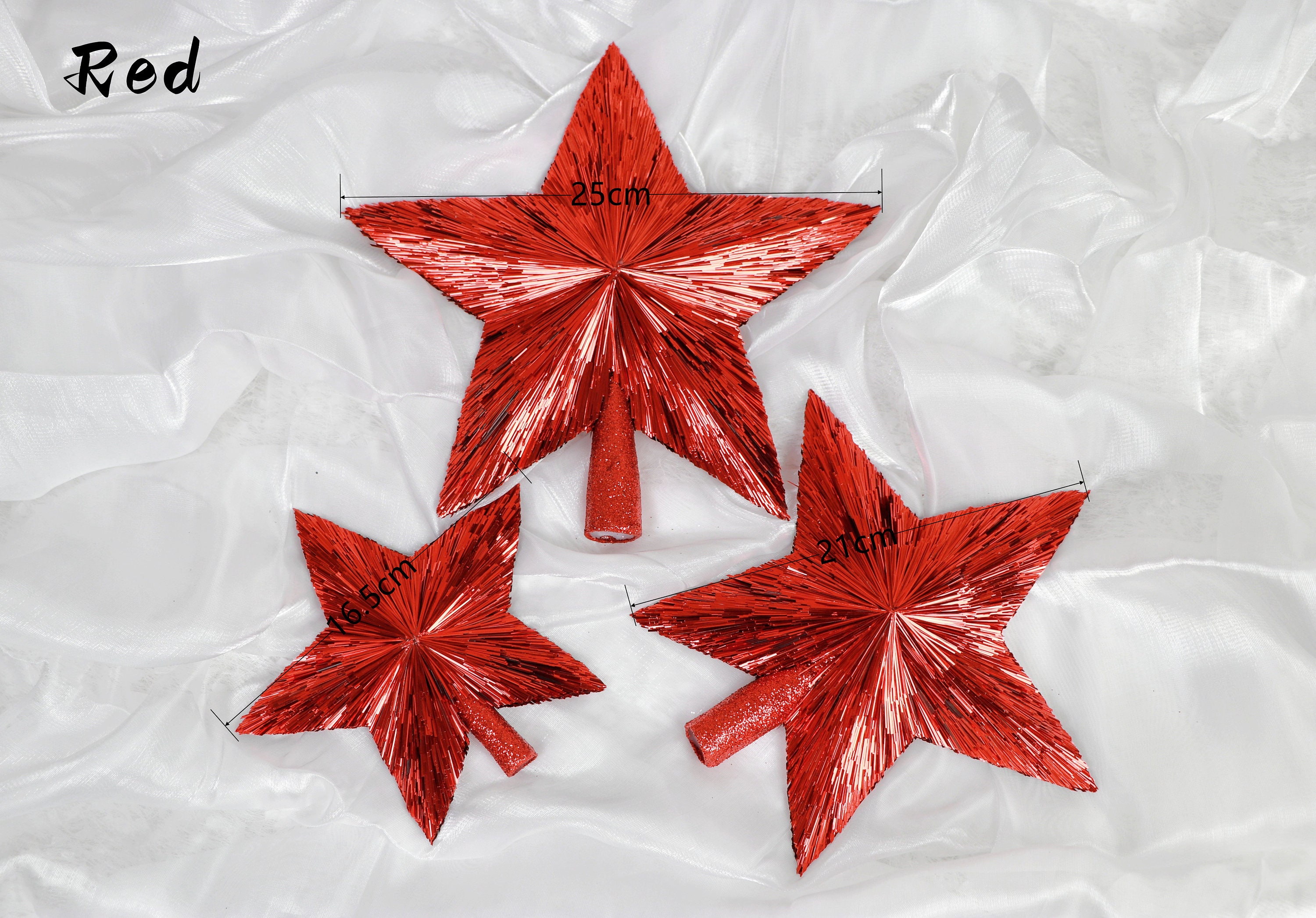 RED Glitter Star Christmas Tree Topper (16cm) - Etsy
