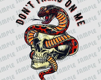 Don't Tread on Me Snake and Skull Logo Vector EPS SVG Ai fully editable layers, download file