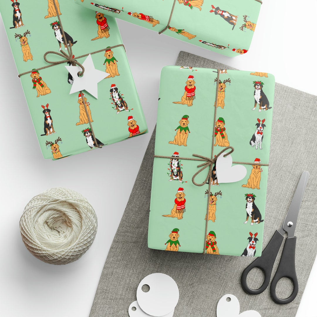 Christmas Dog Wrapping Paper Dog Wrapping Paper Etsy