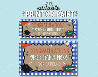 University of Floridas bannermall | Redigerbar i Canva | Övermålningsbar 3x5 och utskrivbar 2x6 SVG (digital nedladdning)