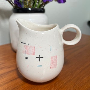 Vintage MCM Metlox Vernonware “Tickled Pink” Creamer