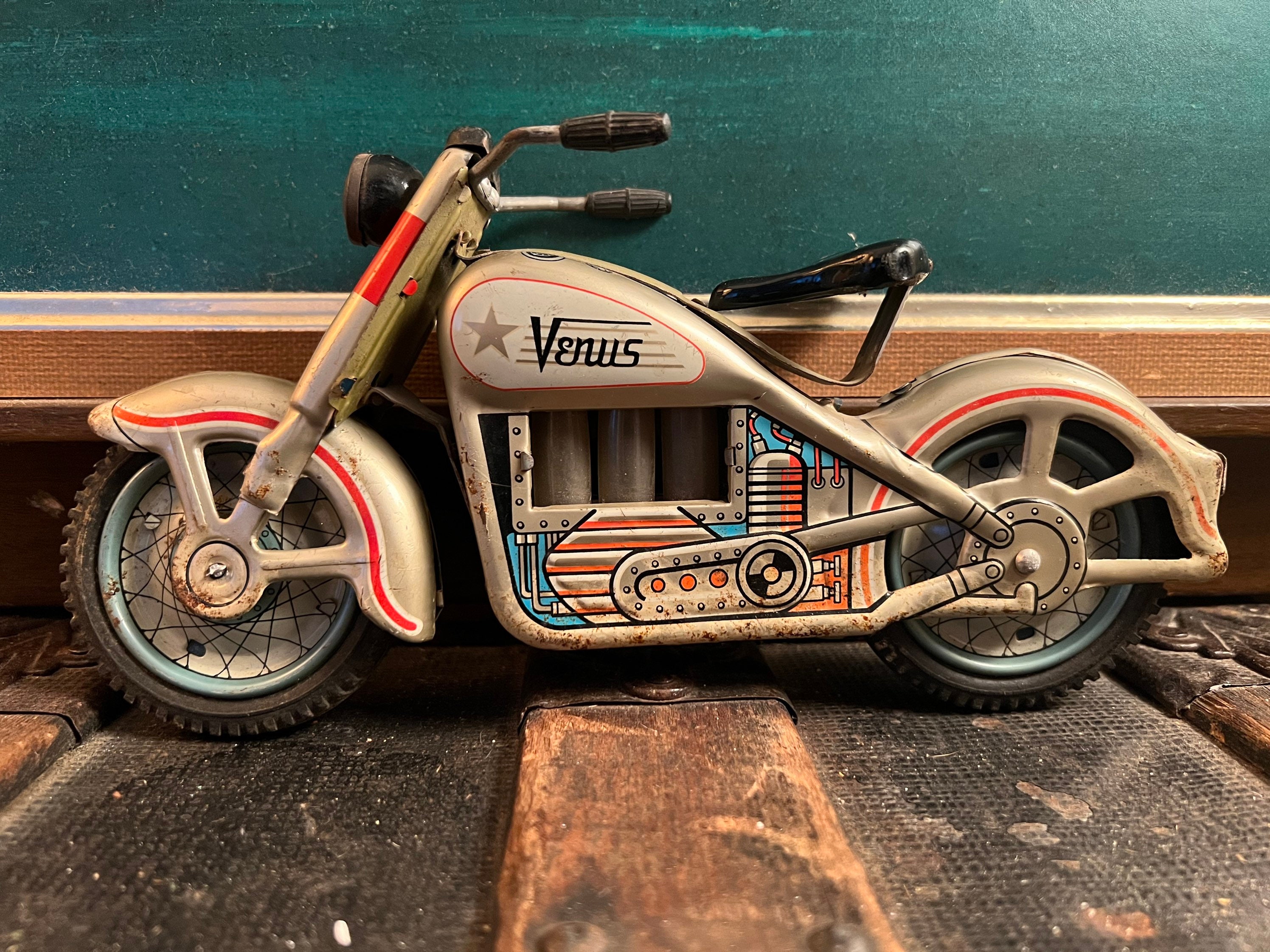 Vintage Tin Friction Auto Cycle , Venus Motorcycle Nomura - Etsy
