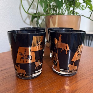 Vintage Mid Century Barware Low Ball Glasses Set of 4