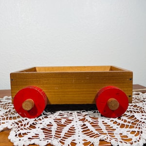Vintage Wooden Pull Along Wagon