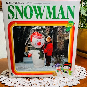 Vintage 1987 Inflatable Snowman 48” New in Box