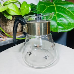 Vintage Mid Century Corning Starburst Coffee Carafe 4 Cup