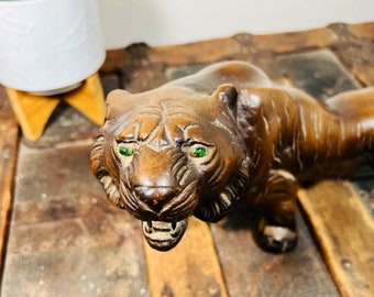 Vintage Early 20th Century Rare Cast Iron Tiger Made in