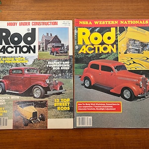 Vintage Rod Action Magazine 1980s Lot of 2 Hot Rods