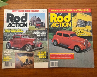 Vintage Rod Action Magazine 1980s Lot of 2 Hot Rods
