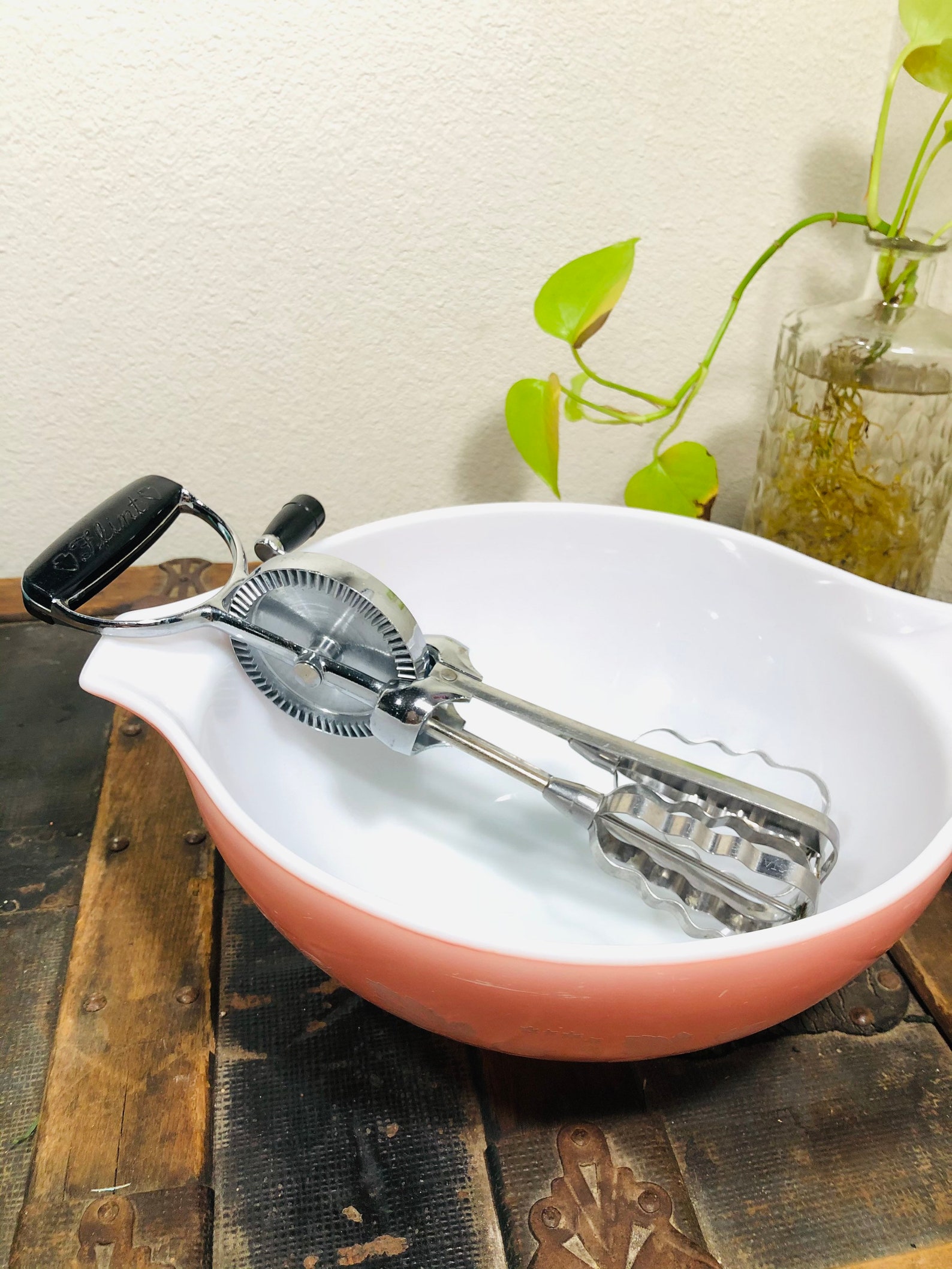 Vintage Flint Hand Mixer/Egg Beater Chrome with Black Handle Etsy