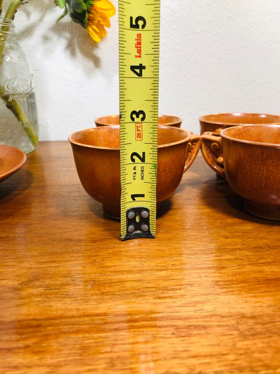 Vintage 1930s Art Wells Glaze Homer Laughlin Copper Rust Set of 4