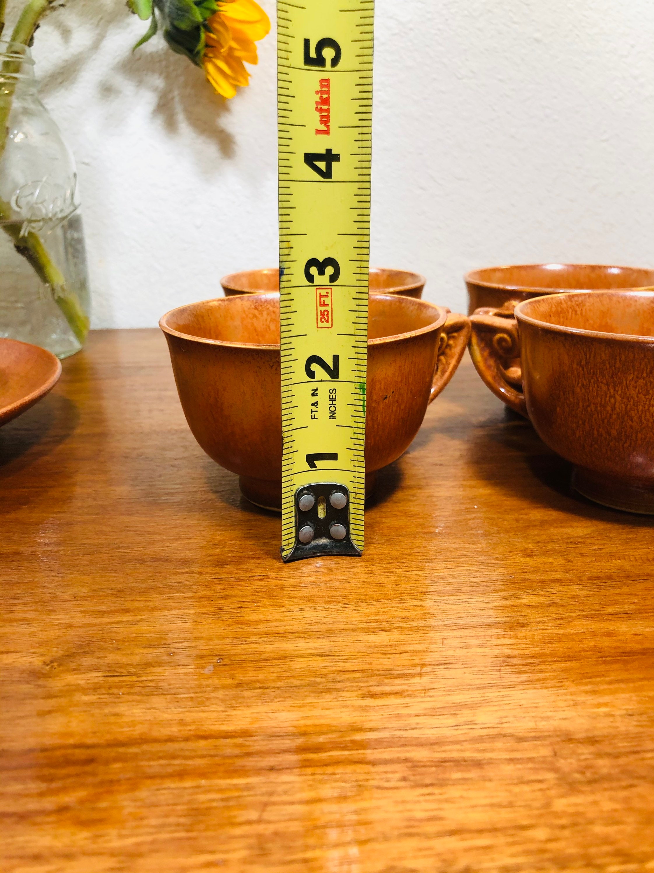 Vintage 1930s Art Wells Glaze Homer Laughlin Copper Rust Set of 4