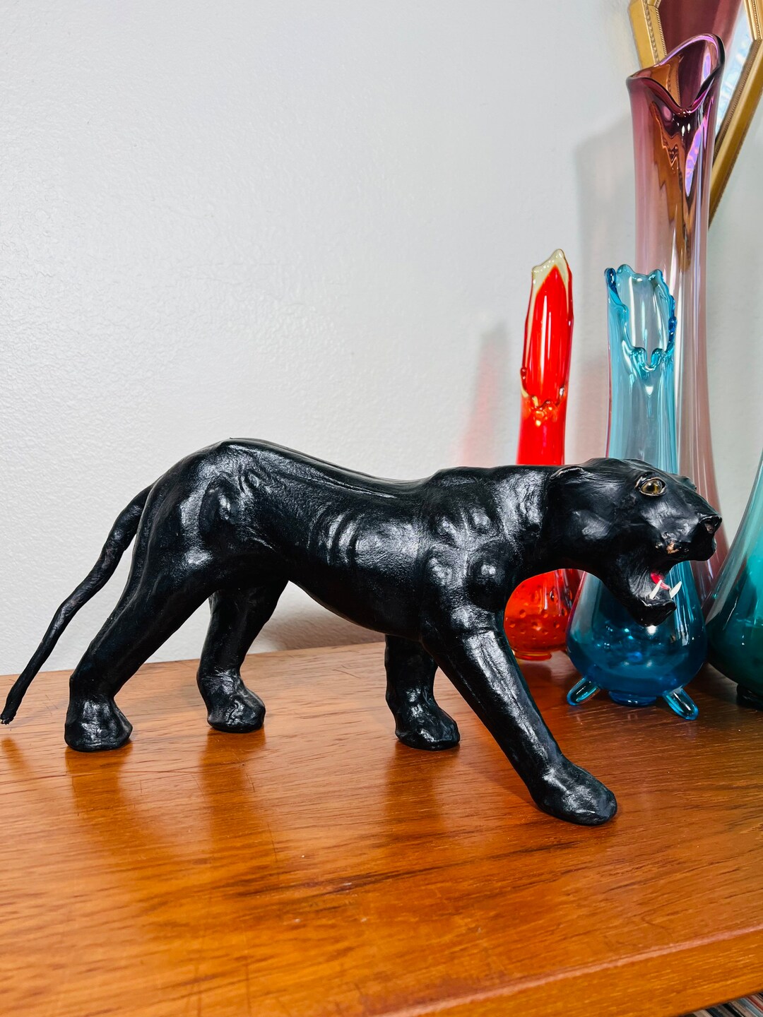 Vintage Mid Century Paper Mache Jaguar MCM 12 Panther Etsy