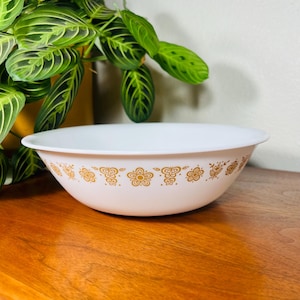 Tigela de salada vintage Corelle Butterfly Gold de 10”