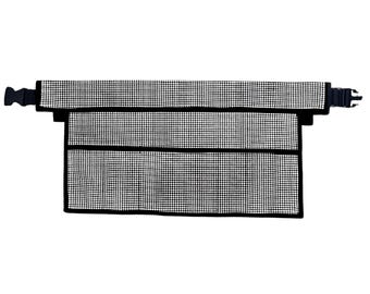 Houndstooth Canvas Utility Belt, 6-Pocket Hairstylist Apron, Black Trim