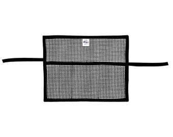 Houndstooth Canvas Roll Up Organizer Pouch, 6-Pocket Tool Bag, Paint Brush Roll