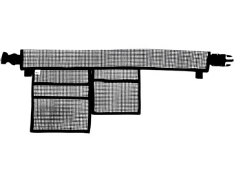 Houndstooth Canvas Utility Belt, 7-Pocket Hairstylist Apron, Garden Tool Bag