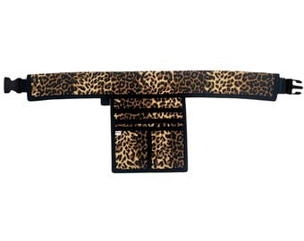 Leopard Print Utility Belt Bag, 5-Pocket Fanny Pack, Hairstylist Garden Work Apron