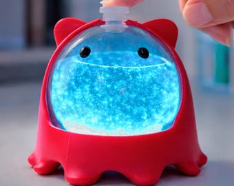 Bioluminescent Algae Kit in Custom 3D Printed Display – Handmade PyroPet Ocean Light