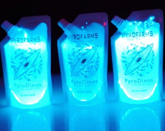 Bioluminescent PyroDinos Dinoflagellates – 3 Pack (600ml) Glow-in-the-Dark Marine Plankton | Microalgae Science Kit
