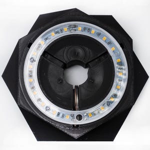Black 3-D Thr3d Labs Printed Fluorescent Bio-base with timer grow-light attached