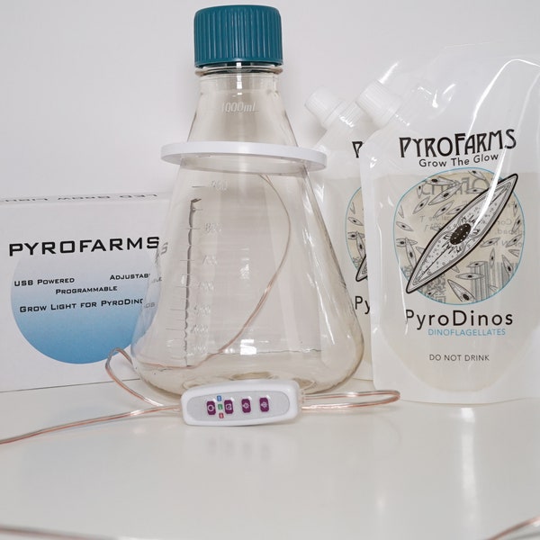 GrowProPlus System ~ Bioluminescent Algae (PyroDinos) Great Gift for STEM and Science - Grow Bioluminescent Plankton at home