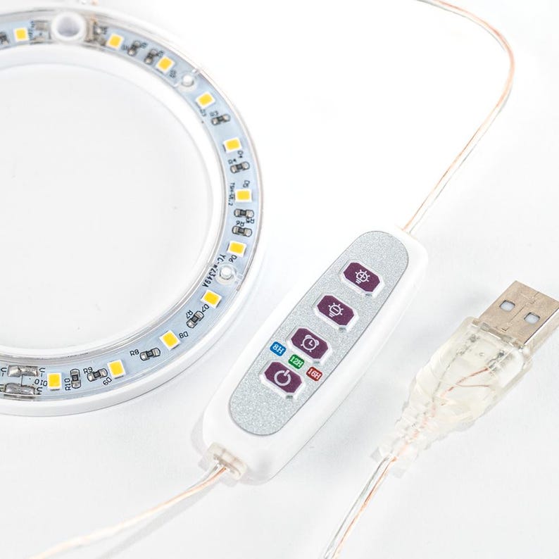 Grow light with settings and timers.