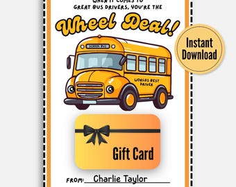 Thank You Bus Driver, We Appreciate You, Thanks for Being, Best Bus Driver, Staff Appreciation, Gas Gift Card, School Bus Driver,