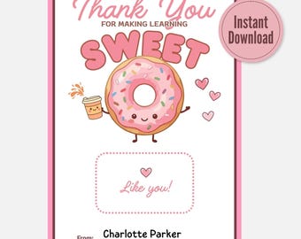 Teacher Appreciate Gift Card Holder, We Appreciate You, Donut Teacher Gift, Staff Appreciation, Teacher Thanks, End of Year Gift