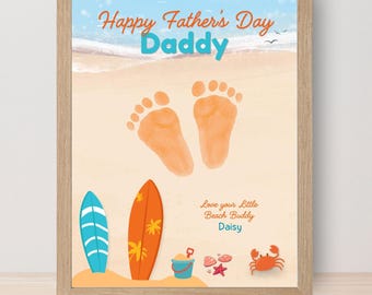 Fathers Day Footprint, Dad Footprint Craft, Daddy Footprints, Foot Print Keepsake, Newborn Footprint, First time Dad Gift, DIY Fathers Day