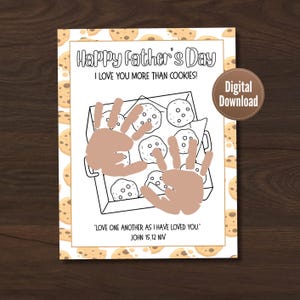 Artisanat chrétien d'empreintes de main pour la fête des pères, carte d'un enfant en bas âge, cadeau bonus pour papa, cadeau beau-père, cadeau significatif pour papa, téléchargement immédiat