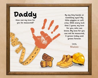 Fathers Day Poem, Handprint Tape Measure, Meaningful Dad Gift, Toddler Handprint, First Time New Dad Gifts, Fathers Day Printable