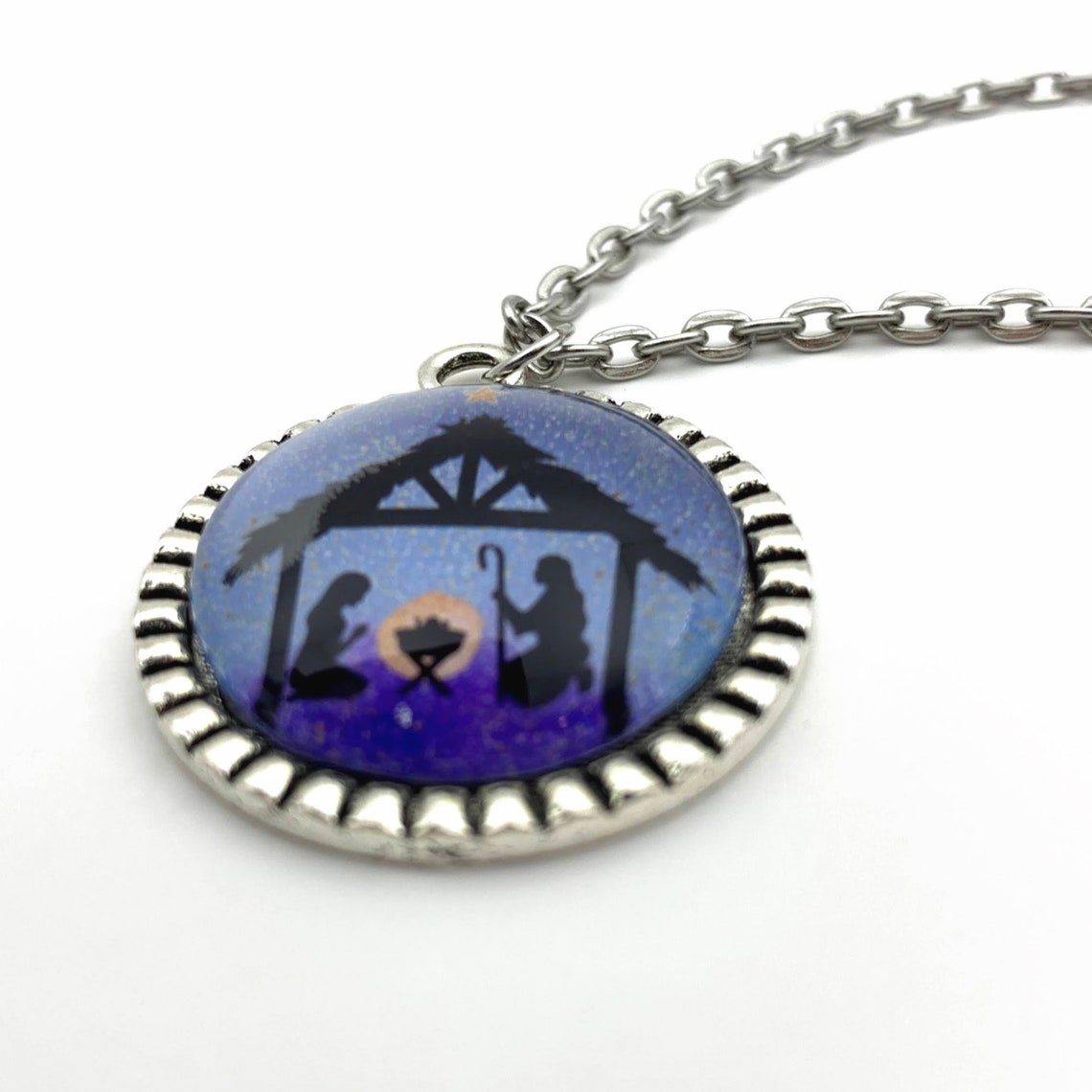 Nativity Necklace / Jesus Jewelry / Christmas Necklace / Etsy