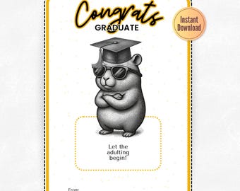 Funny Teen Gift Card Holder, Friends Grad Gift, Graduate Gift Card Holder, Capybara-Lover-gift, Congrats Carding, Grad Gift Ideas, Grad Gift