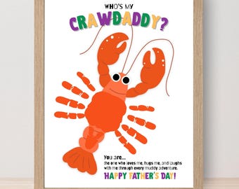Father’s Day Poem, Handprint Fish Art, Baby Handprint Kit, My Daddy Poem, Craw Daddies, Meaningful Dad Gift, Toddler Handprint