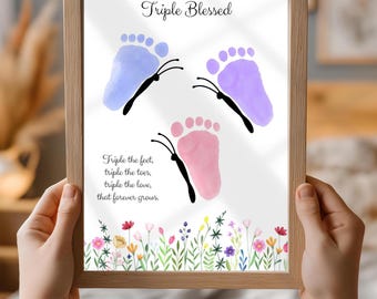 Butterfly Footprint, First Time Mom Gift, Newborn Footprint, Mothers Day Poem, Colorful Wildflowers, Baby First Footprint, Gift From Baby