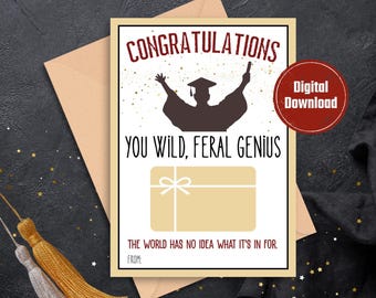 Graduation Gift Card Holder 8th Grade Graduation Printable Grad Card Holder Funny Grad Gift For Him High School Graduate Giftcard Holder