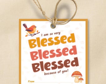 Appreciate Gift Tag, Blessed Gift Tag, Gifted Bag Tag, Church Treat Tags, Fall Appreciation, Christian Gift Tag, Thankful For You, Gift Tag