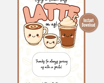 End-Of-The-Year Gift, School Staff Thanks, Lunch Ladies Gifts, We Appreciate You, Coffee Card Holder, DIY Last Minute Gift, Coffee Shop Gift